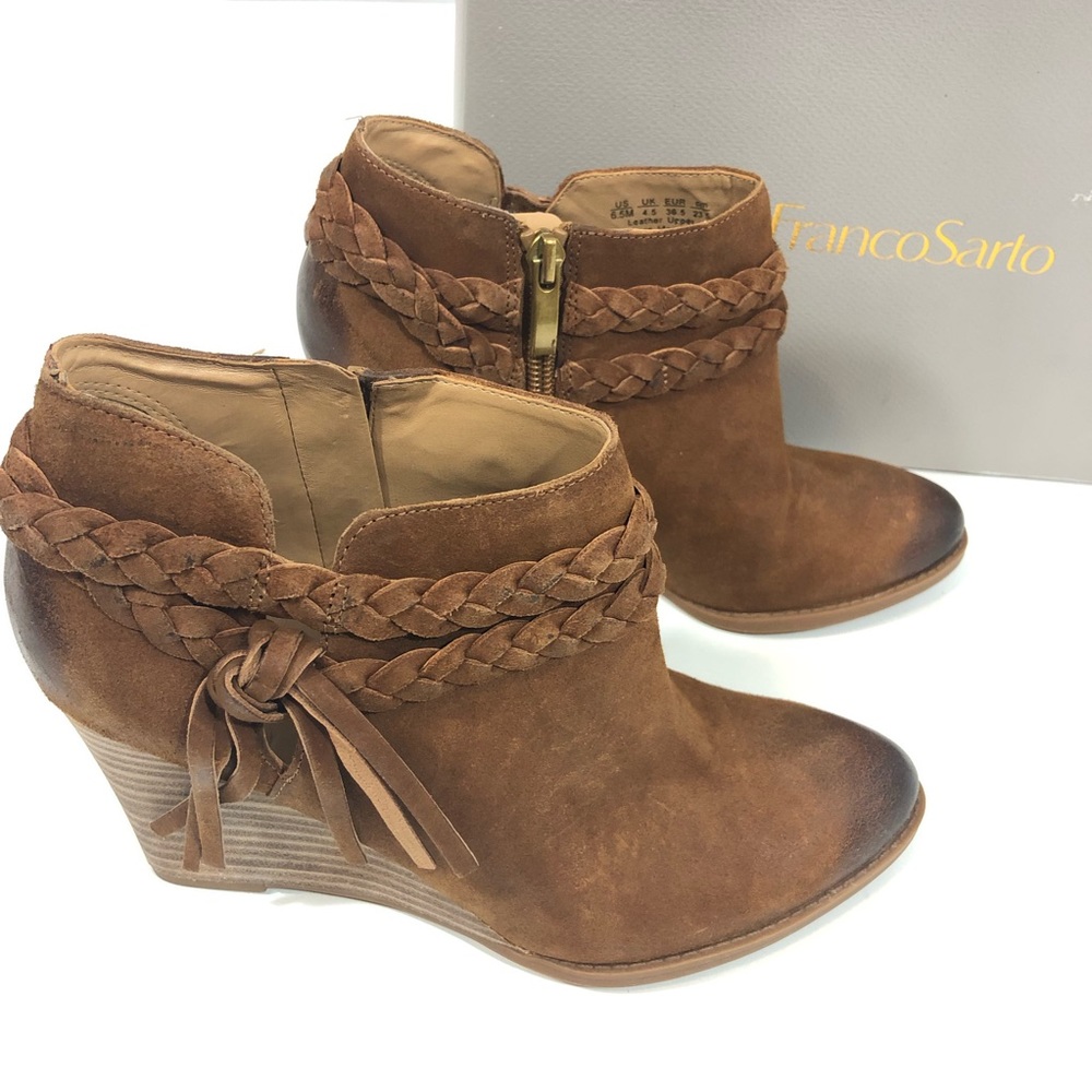 Franco Sarto Cognac Booties NWT